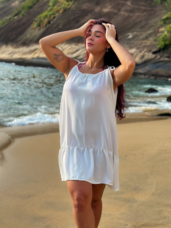 Saída de Praia Regata/Vestido com Alça de Amarrar Gigi