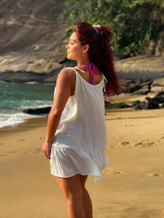 Saída de Praia Regata/Vestido com Alça de Amarrar Gigi