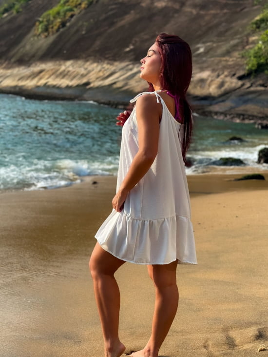 Saída de Praia Regata/Vestido com Alça de Amarrar Gigi