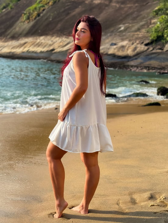 Saída de Praia Regata/Vestido com Alça de Amarrar Gigi