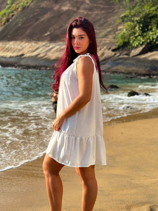 Saída de Praia Regata/Vestido com Alça de Amarrar Gigi
