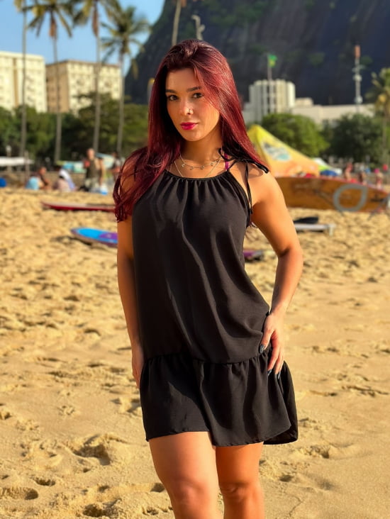 Saída de Praia Regata/Vestido com Alça de Amarrar Gigi
