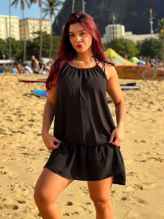 Saída de Praia Regata/Vestido com Alça de Amarrar Gigi