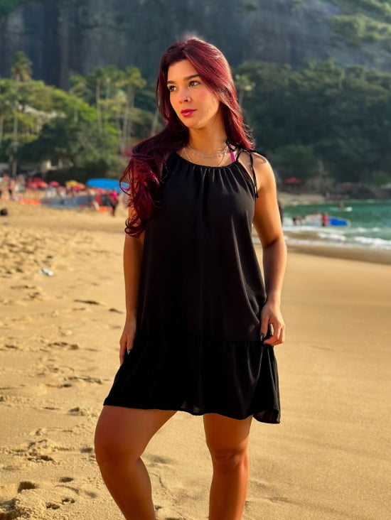 Saída de Praia Regata/Vestido com Alça de Amarrar Gigi
