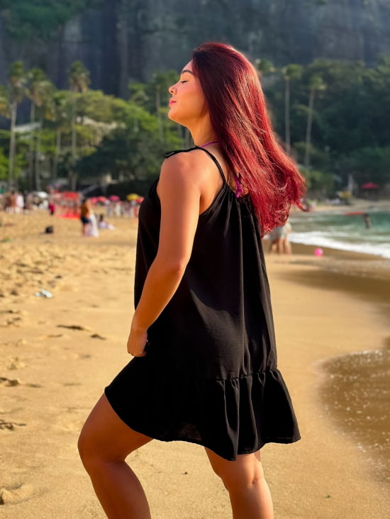 Saída de Praia Regata/Vestido com Alça de Amarrar Gigi