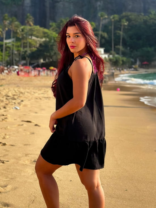 Saída de Praia Regata/Vestido com Alça de Amarrar Gigi