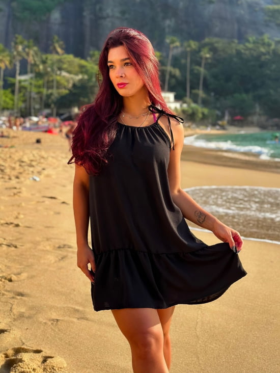 Saída de Praia Regata/Vestido com Alça de Amarrar Gigi