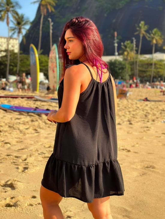 Saída de Praia Regata/Vestido com Alça de Amarrar Gigi