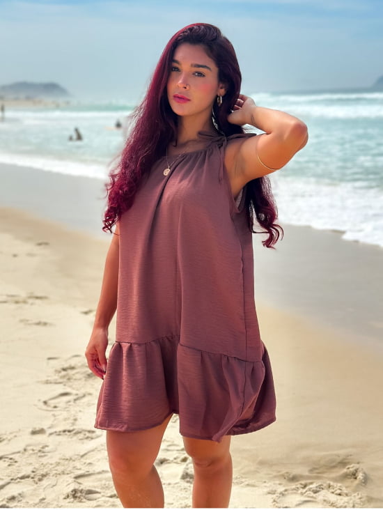 Saída de Praia Regata/Vestido com Alça de Amarrar Gigi