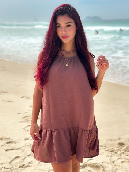 Saída de Praia Regata/Vestido com Alça de Amarrar Gigi