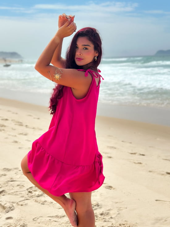 Saída de Praia Regata/Vestido com Alça de Amarrar Gigi