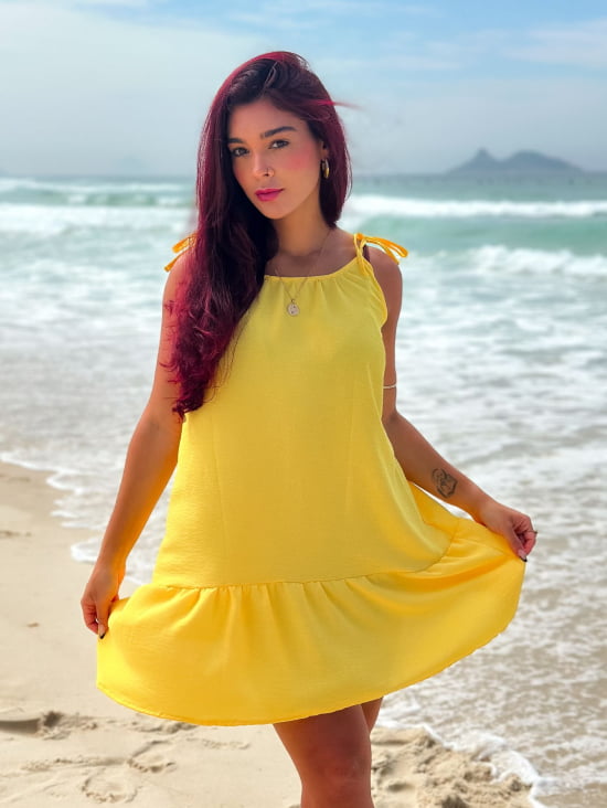 Saída de Praia Regata/Vestido com Alça de Amarrar Gigi