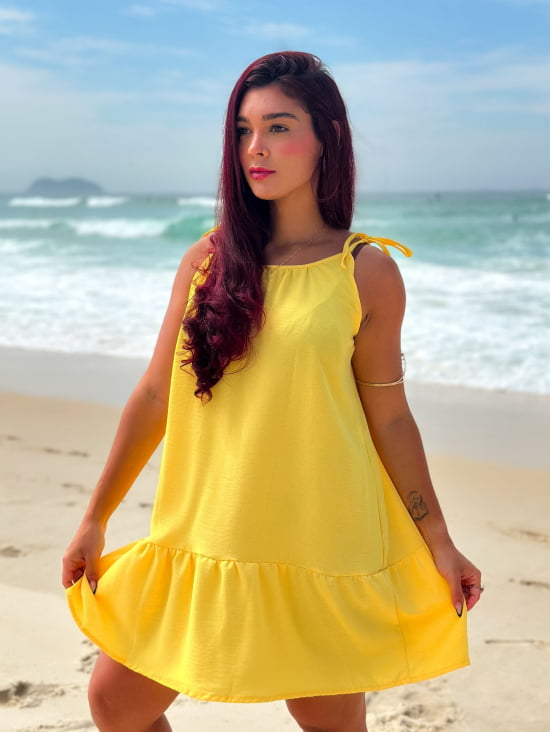 Saída de Praia Regata/Vestido com Alça de Amarrar Gigi