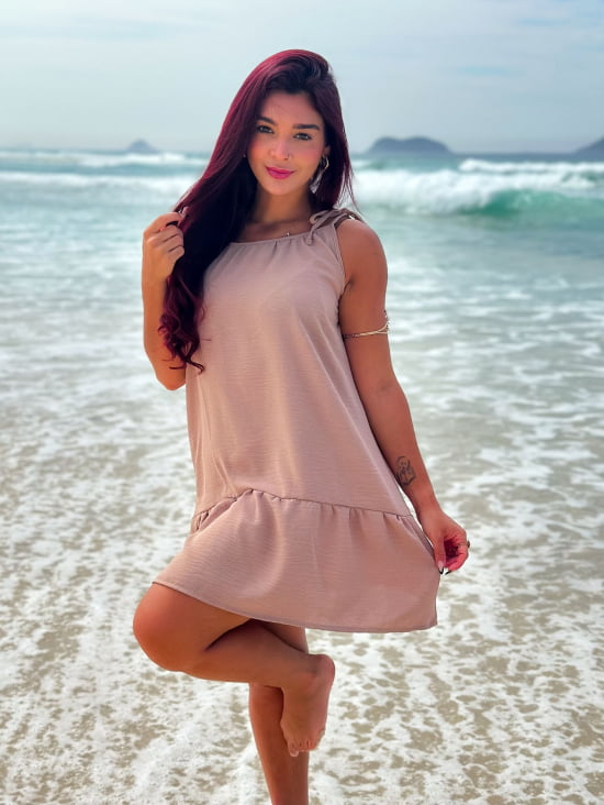 Saída de Praia Regata/Vestido com Alça de Amarrar Gigi