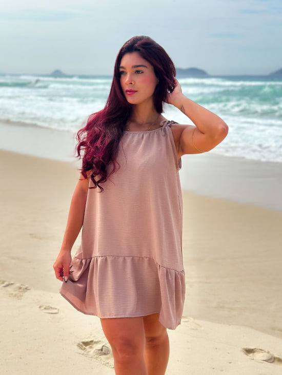 Saída de Praia Regata/Vestido com Alça de Amarrar Gigi