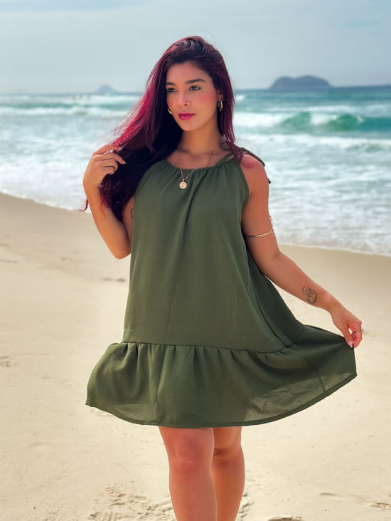 Saída de Praia Regata/Vestido com Alça de Amarrar Gigi