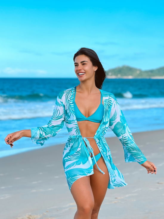 Saída de Praia Tule Estampado