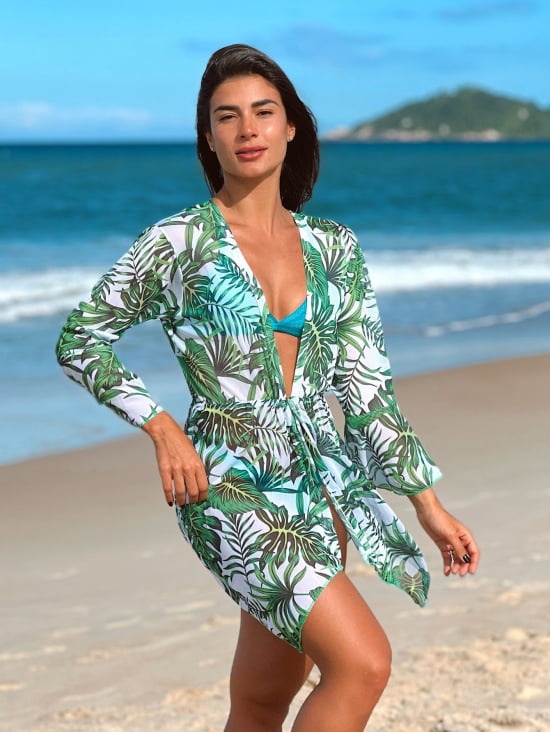 Saída de Praia Tule Estampado