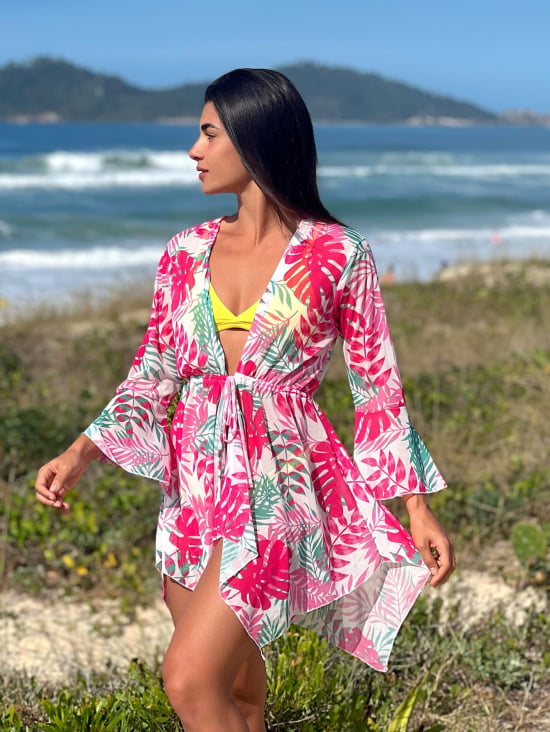 Saída de Praia Tule Estampado