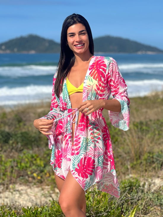 Saída de Praia Tule Estampado