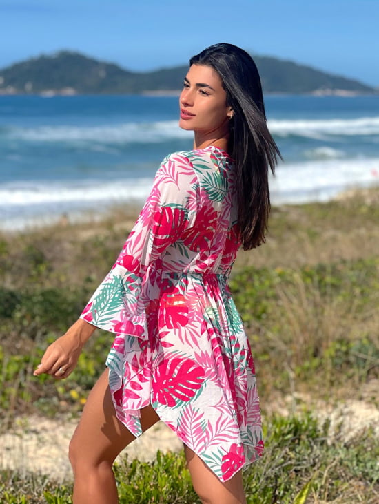 Saída de Praia Tule Estampado