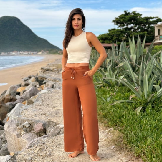 Saída Praia Calça Pantalona